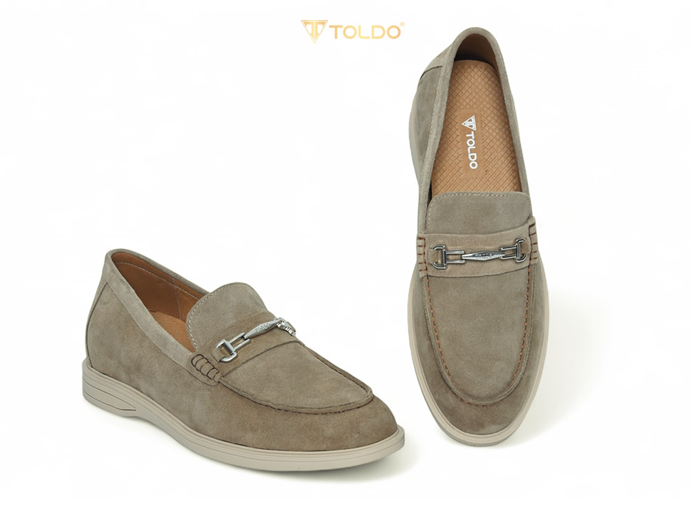 Giày nam cao 7cm da lộn đế khâu