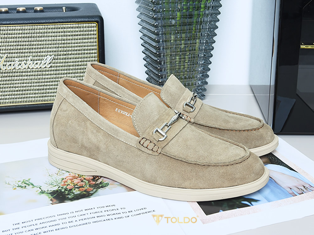 Giày nam cao 7cm da lộn đế khâu