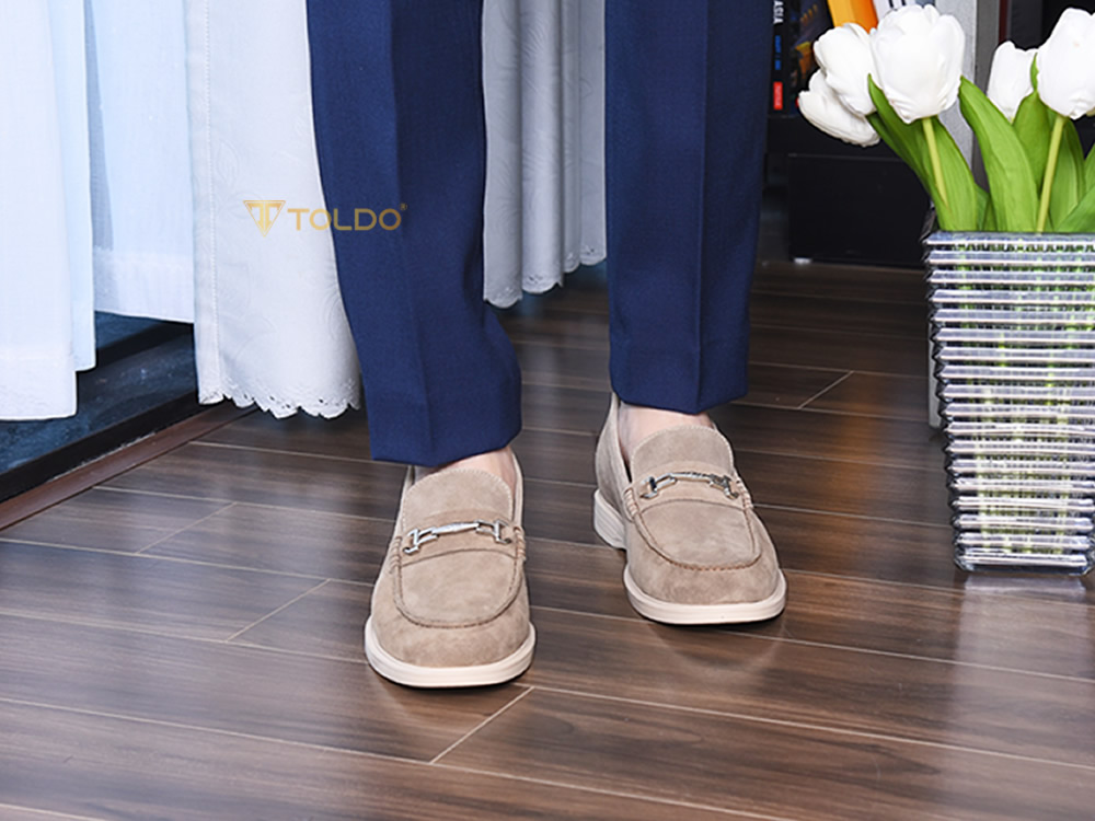 Giày nam cao 7cm da lộn đế khâu