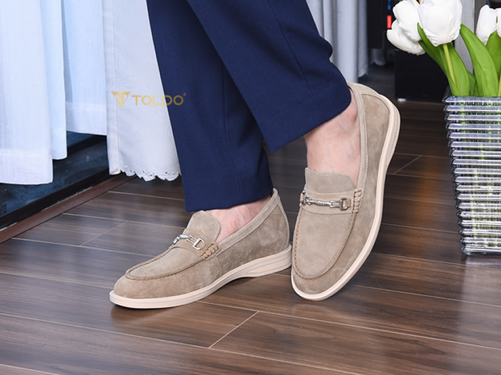 Giày nam cao 7cm da lộn đế khâu