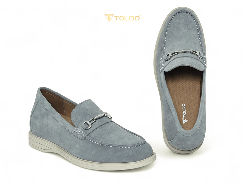 Giày tăng 7cm da lộn mềm đế khâu