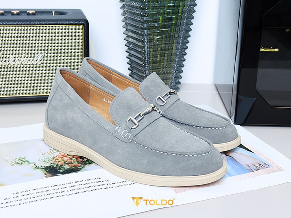 Giày tăng 7cm da lộn mềm đế khâu