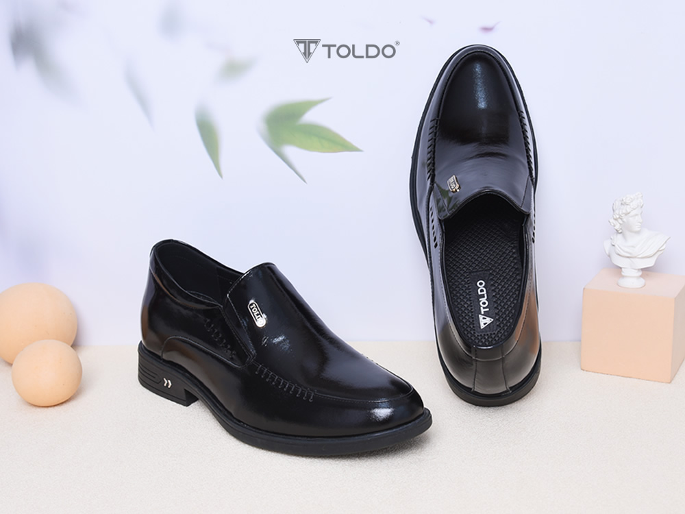 Giày cao 7cm da bóng đế khâu