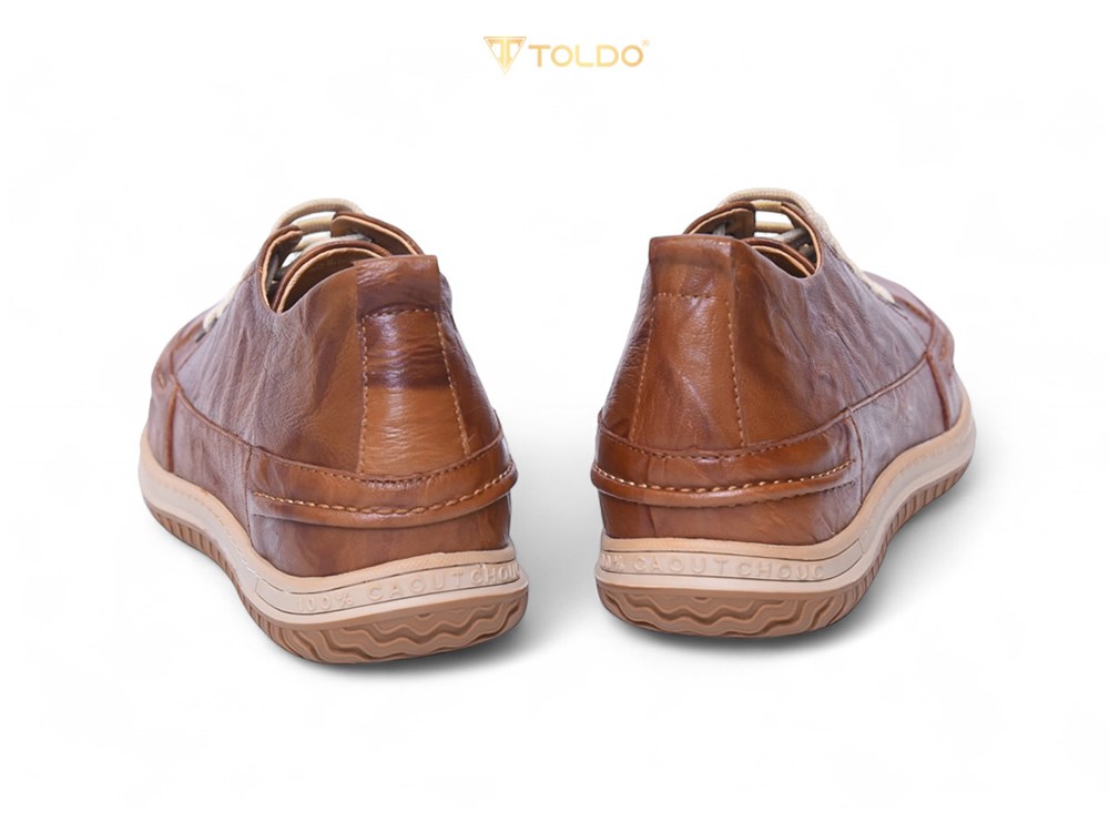 Giày cao 7cm màu nâu đế khâu nhẹ