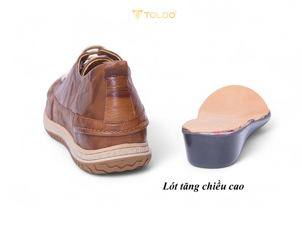 Giày cao 7cm màu nâu đế khâu nhẹ