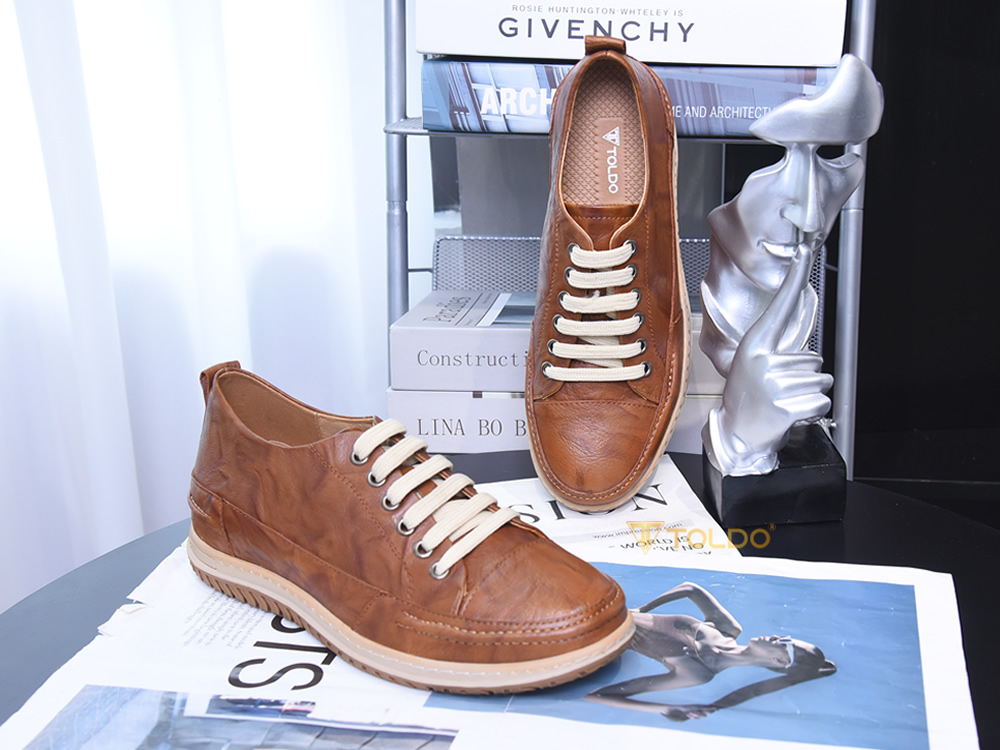 Giày cao 7cm màu nâu đế khâu nhẹ