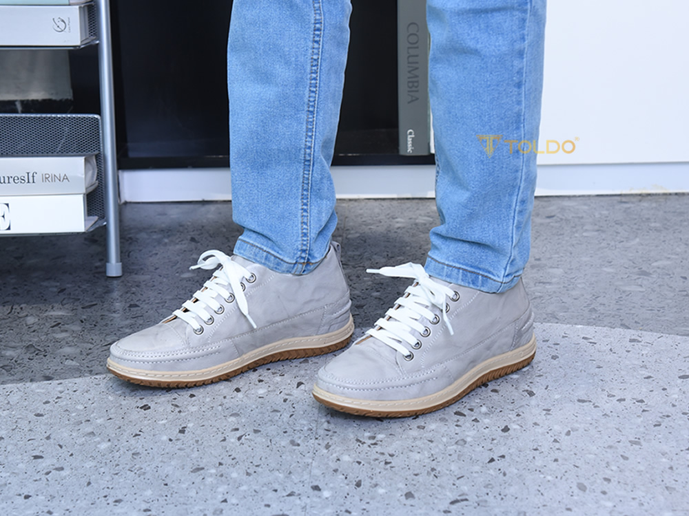Giày cao 7cm thể thao đế khâu da thật