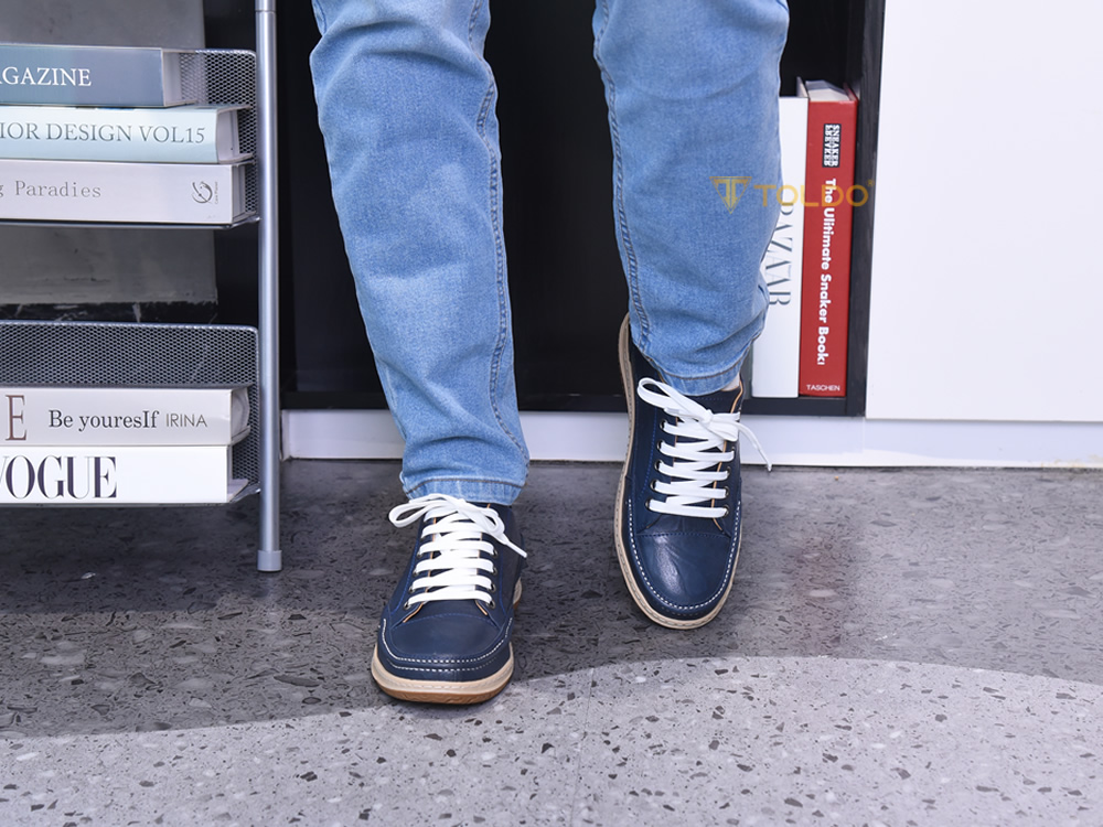 Giày cao 7cm thể thao đế khâu da thật 