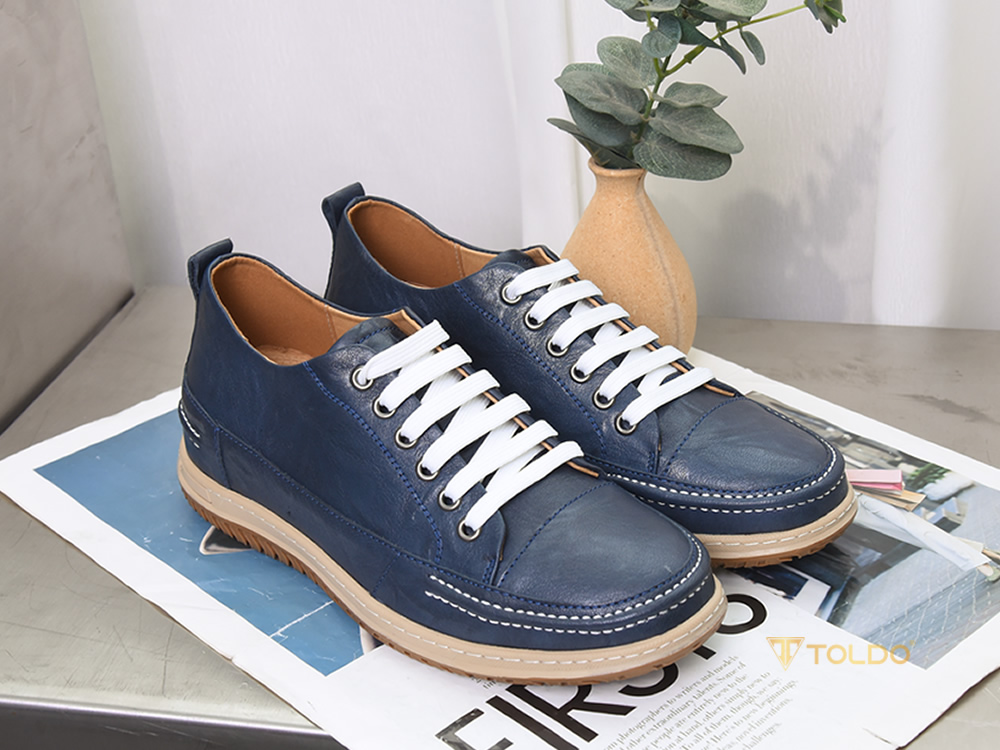 Giày cao 7cm thể thao đế khâu da thật 