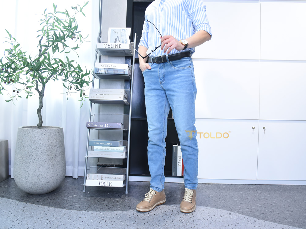 Giày cao 7cm màu be da thật đế khâu