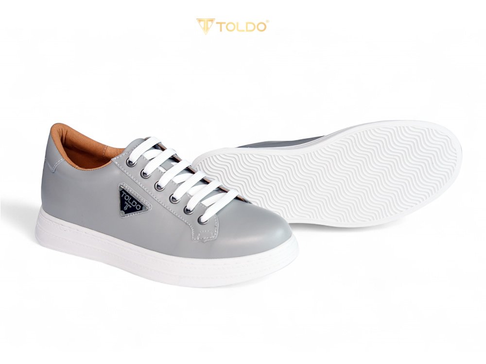 Giày cao 8cm thể thao màu ghi xám