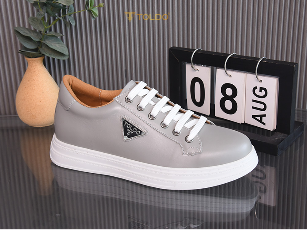Giày cao 8cm thể thao màu ghi xám