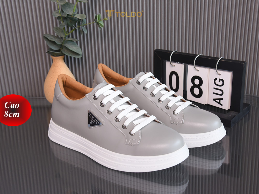 Giày cao 8cm thể thao màu ghi xám
