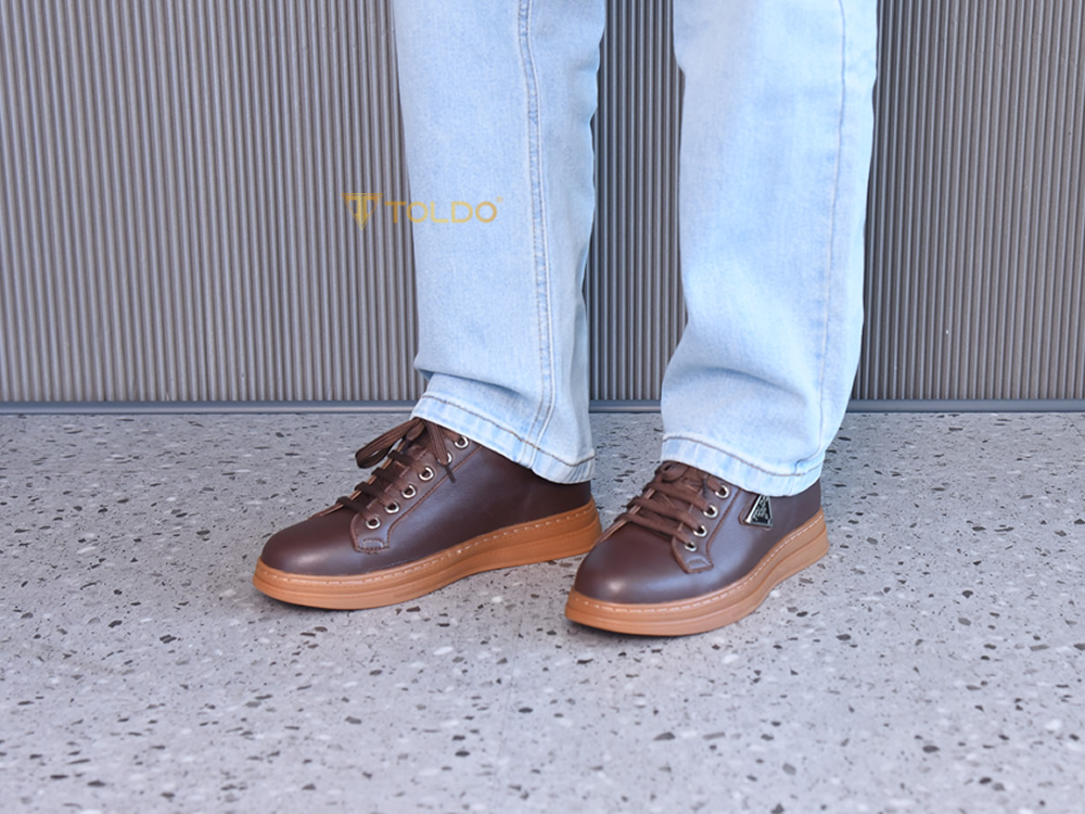 Giày cao 8cm thể thao nam màu nâu