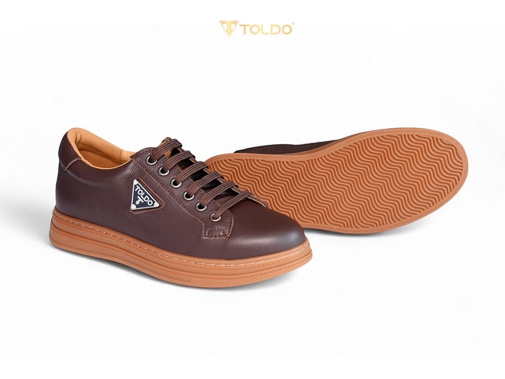 Giày cao 8cm thể thao nam màu nâu