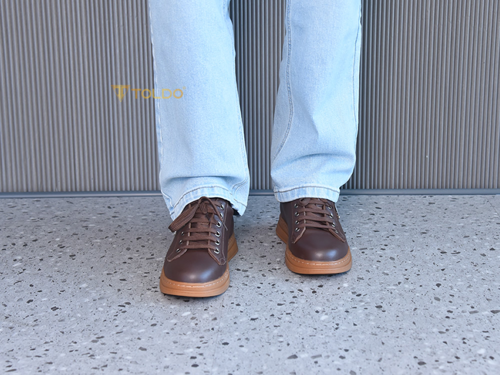 Giày cao 8cm thể thao nam màu nâu