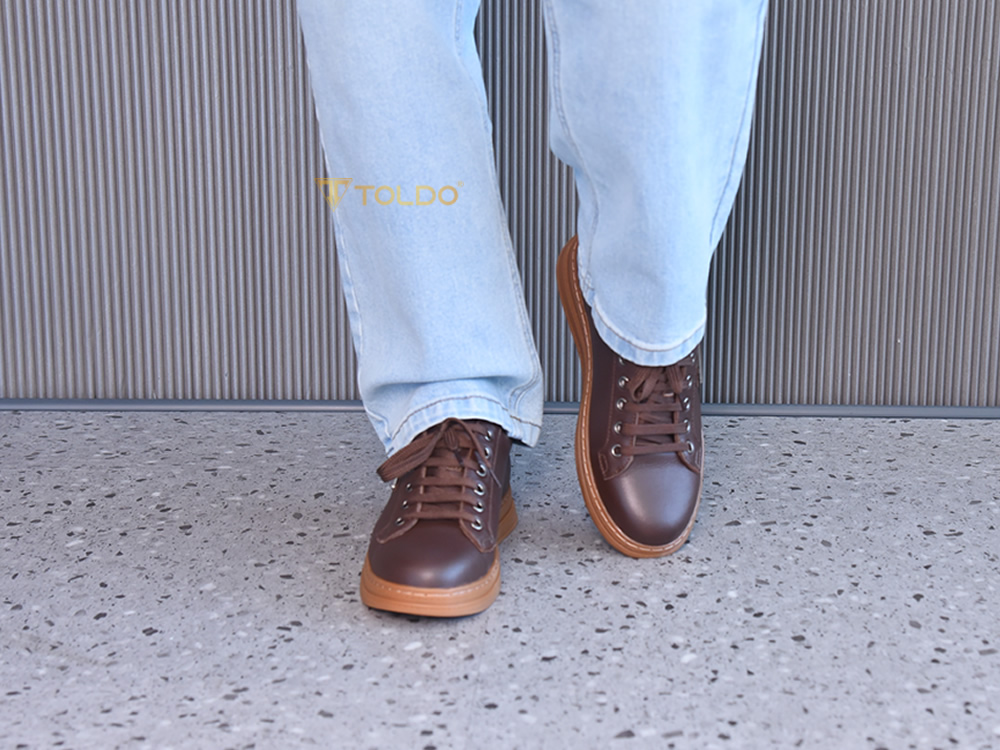 Giày cao 8cm thể thao nam màu nâu