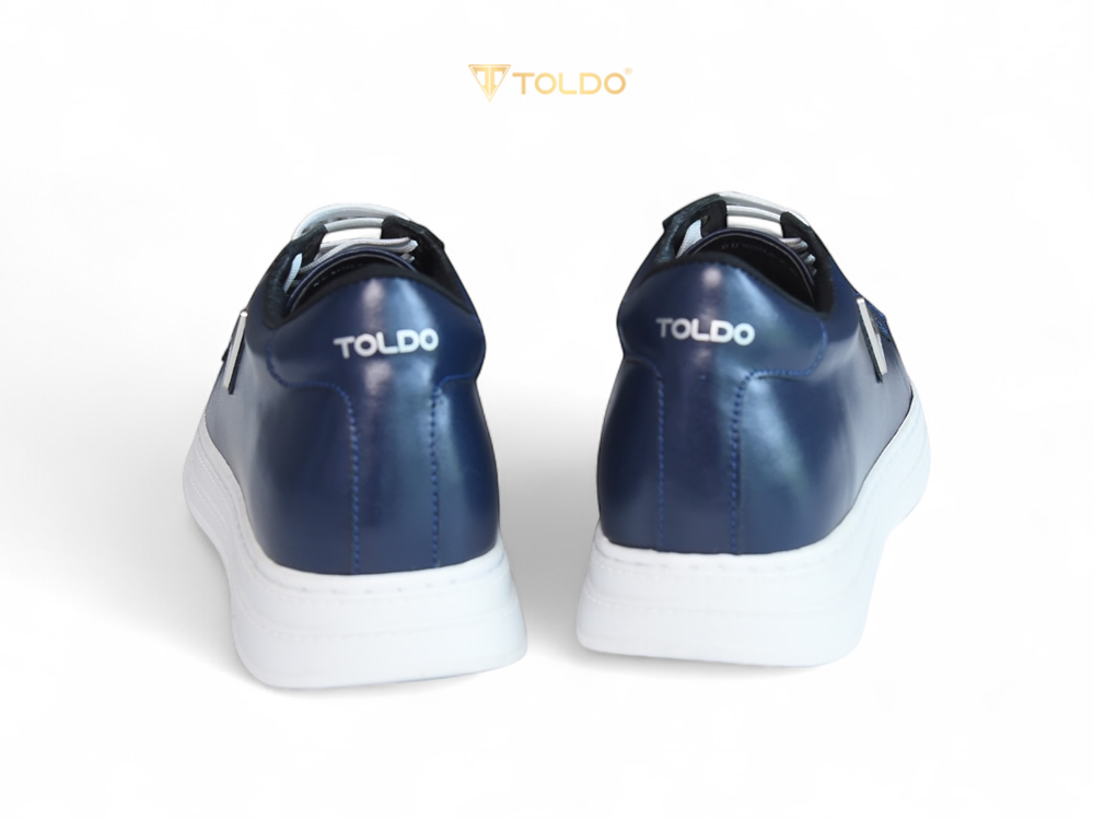 Giày cao 8cm thể thao màu xanh đế khâu