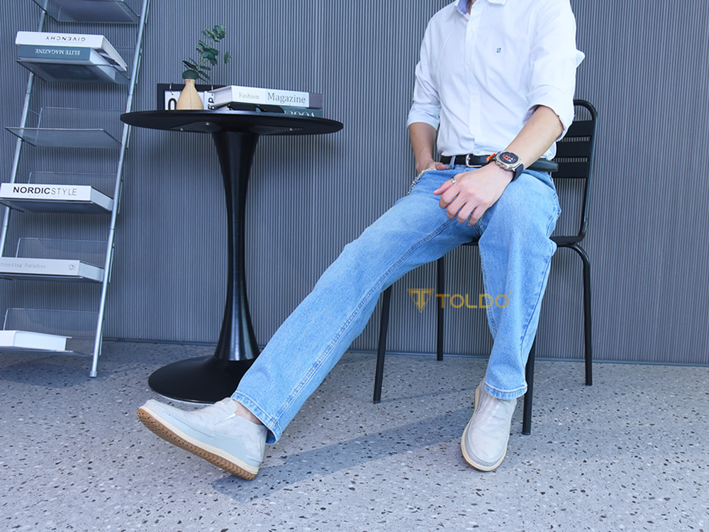 Giày cao nam 7cm đế khâu da thật