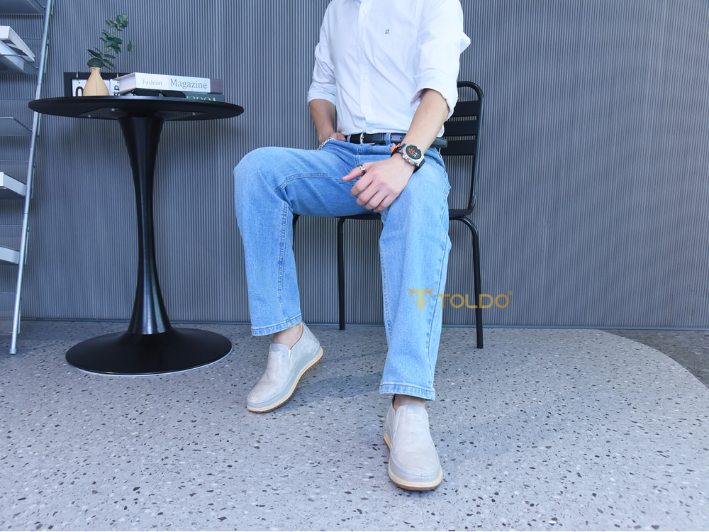 Giày cao nam 7cm đế khâu da thật