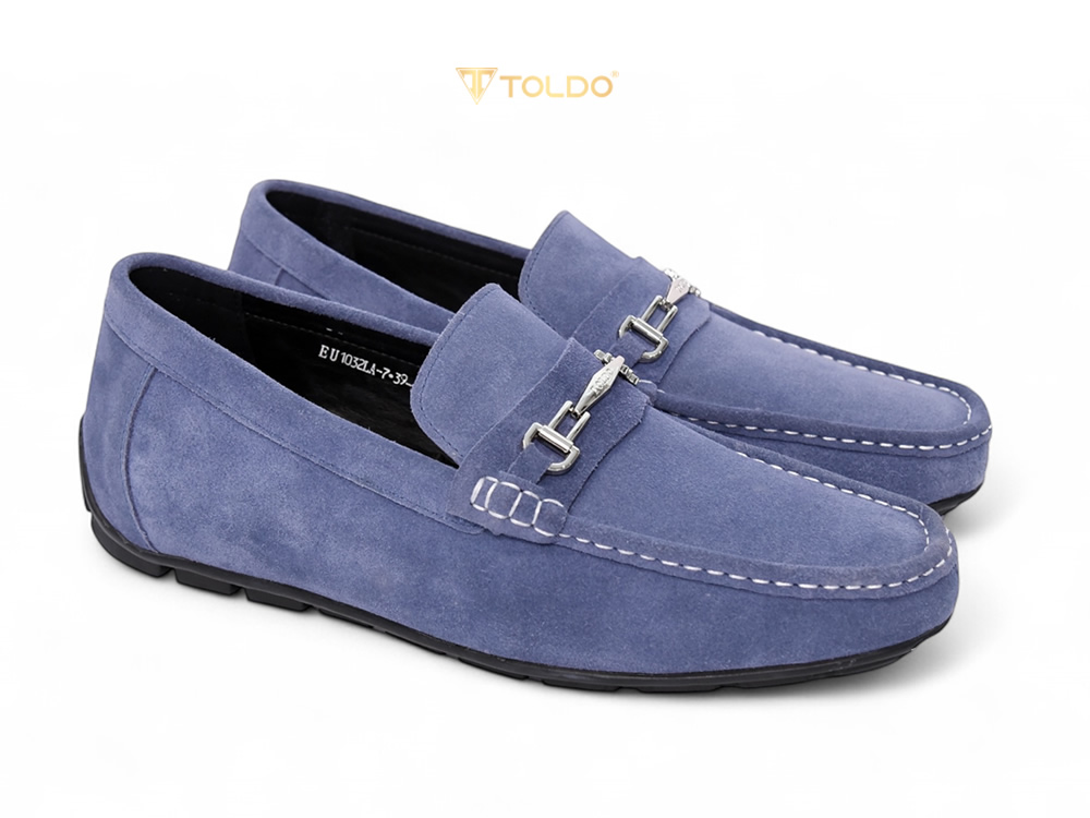 Giày mọi cao 6cm da lộn đế khâu