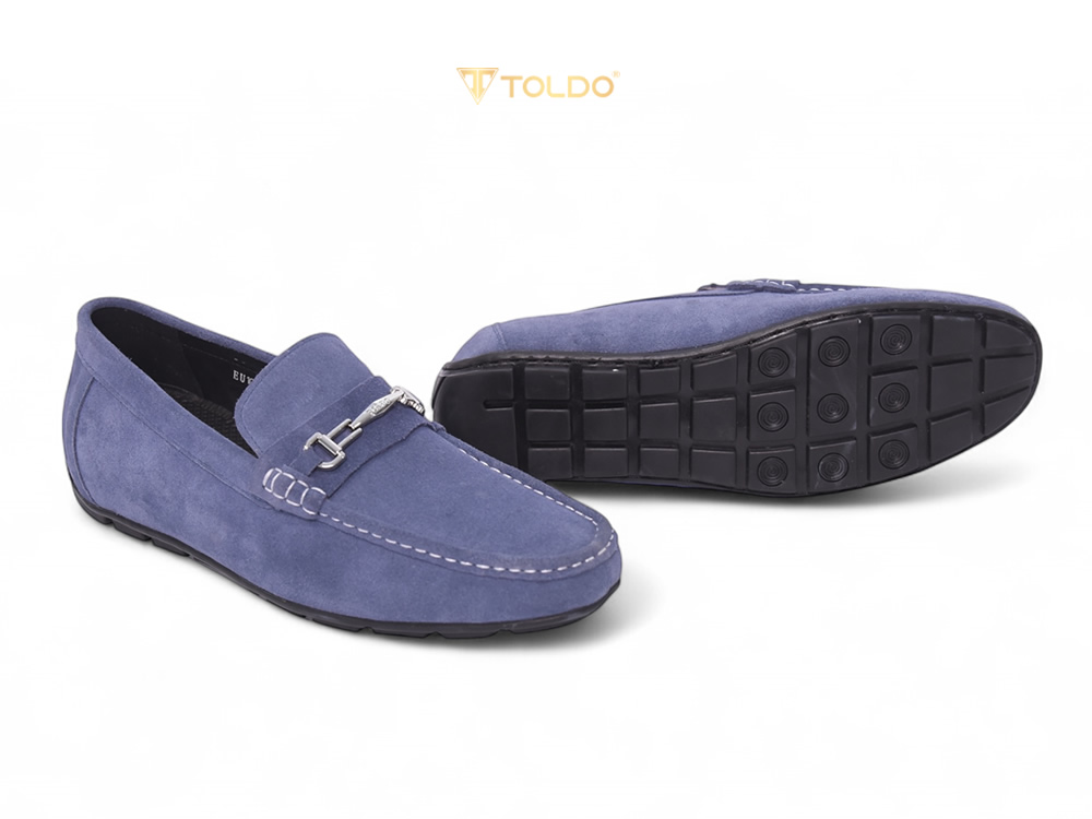 Giày mọi cao 6cm da lộn đế khâu