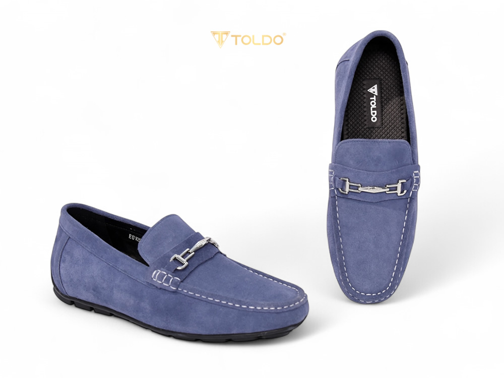 Giày mọi cao 6cm da lộn đế khâu