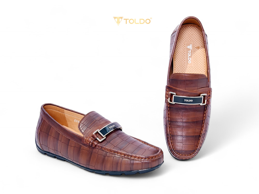 Giày mọi cao 6cm vân cá sấu da thật