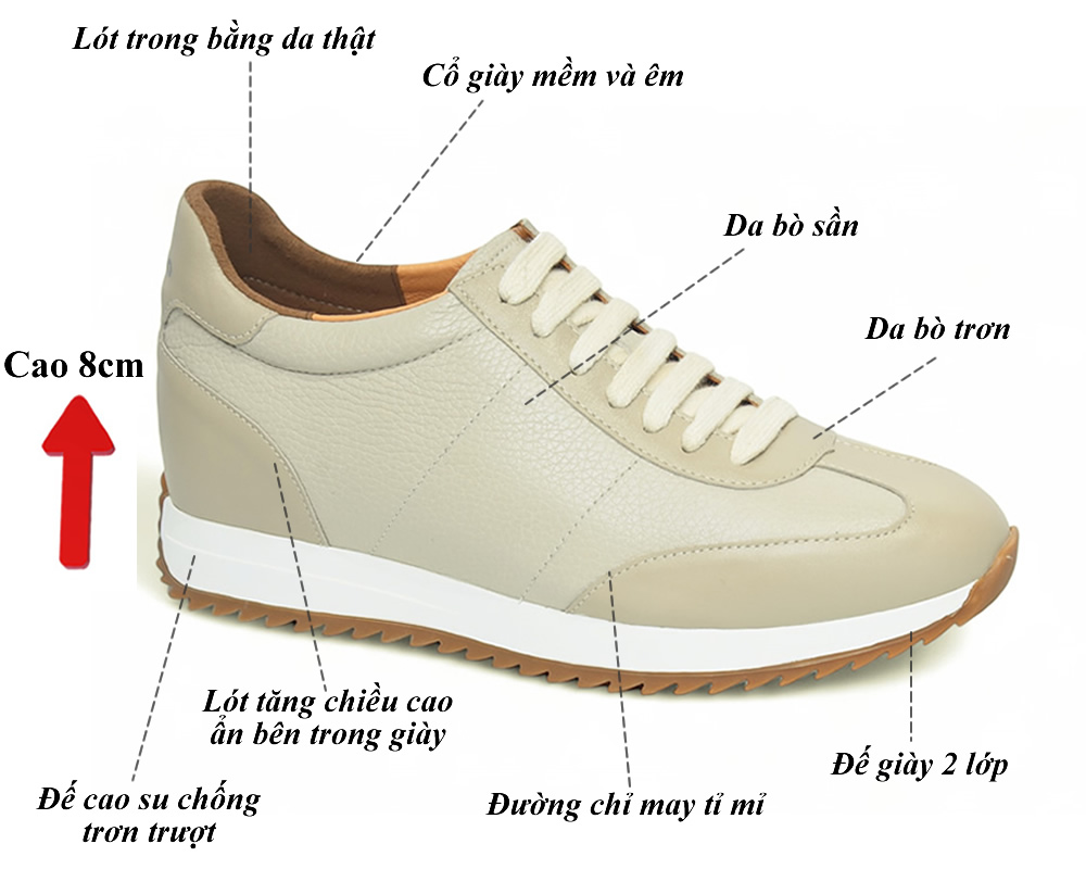 Giày tăng 8cm chiều cao thể thao