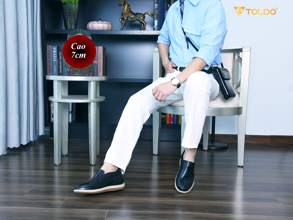 Giày nam cao 7cm da thật đế khâu