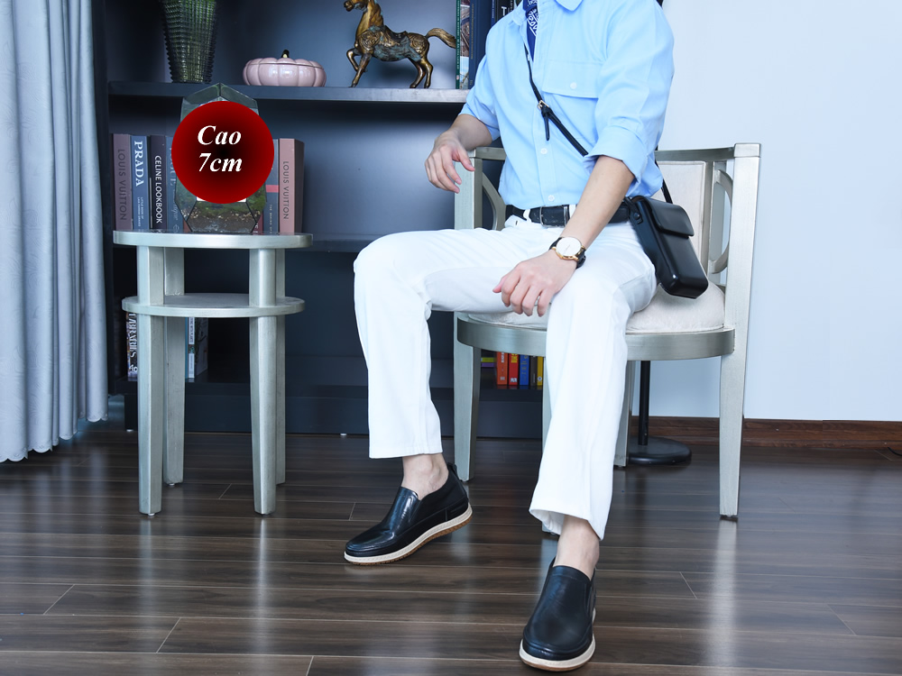 Giày nam cao 7cm da thật đế khâu