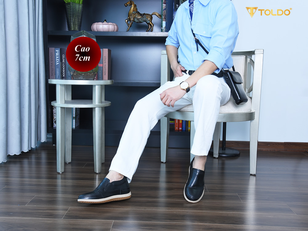 Giày nam cao 7cm da thật đế khâu
