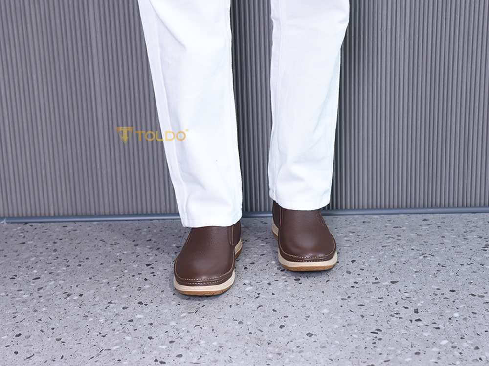Giày nam cao 7cm da bò sần đế khâu