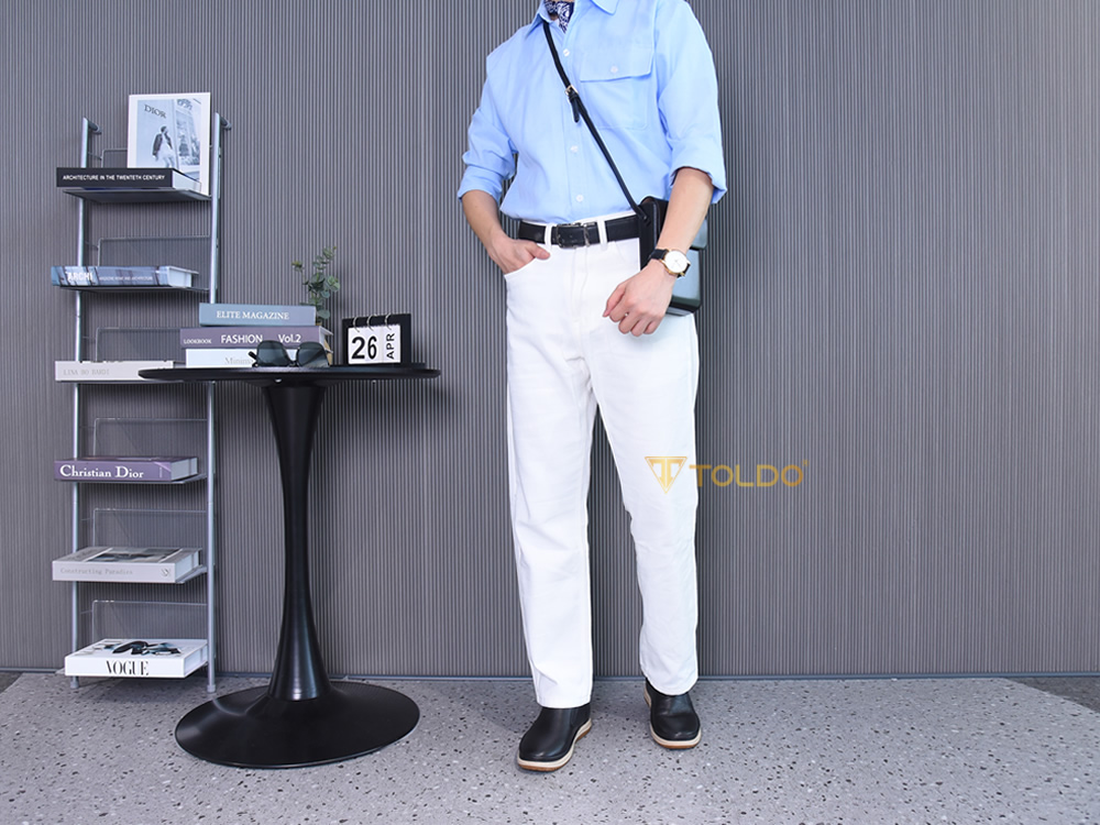 Giày cao 7cm đế khâu da bò thật