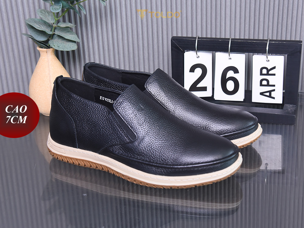 Giày cao 7cm đế khâu da bò thật