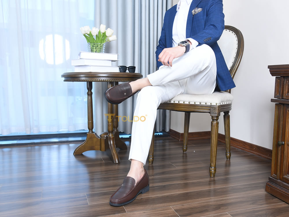Giày cao nam 7cm thoáng khí đế khâu