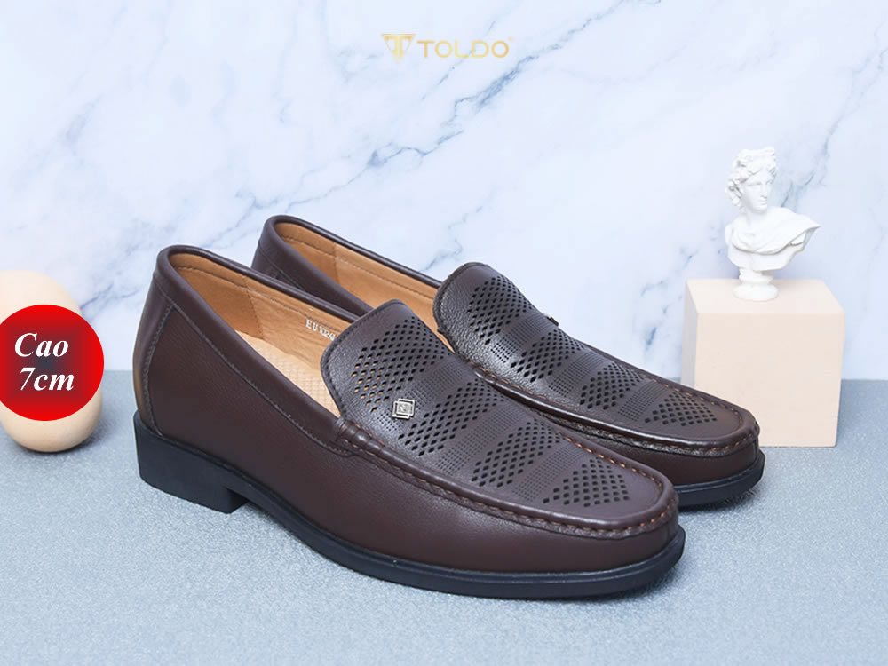 Giày cao nam 7cm thoáng khí đế khâu