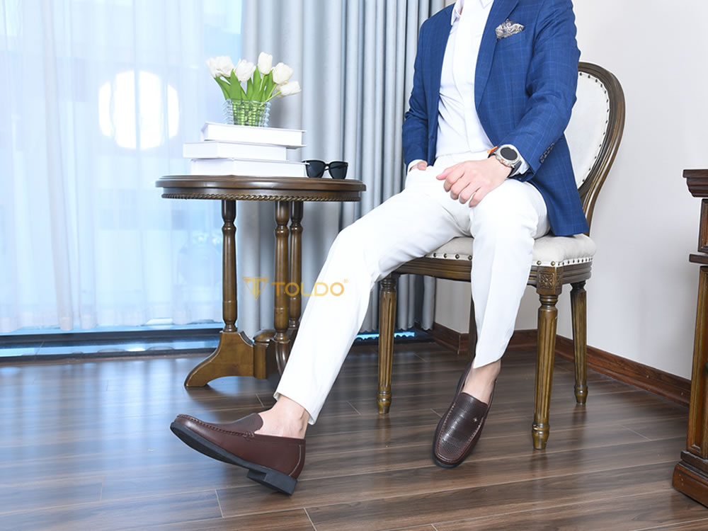 Giày cao nam 7cm thoáng khí đế khâu