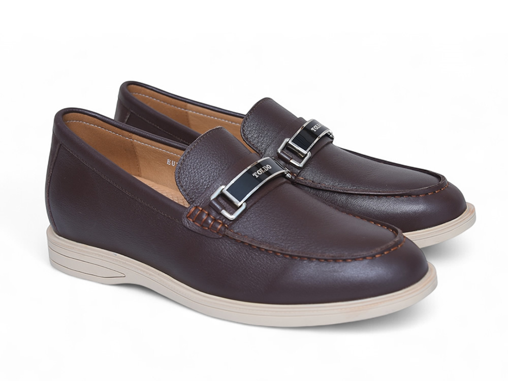 Giày cao 6cm da lộn màu nâu