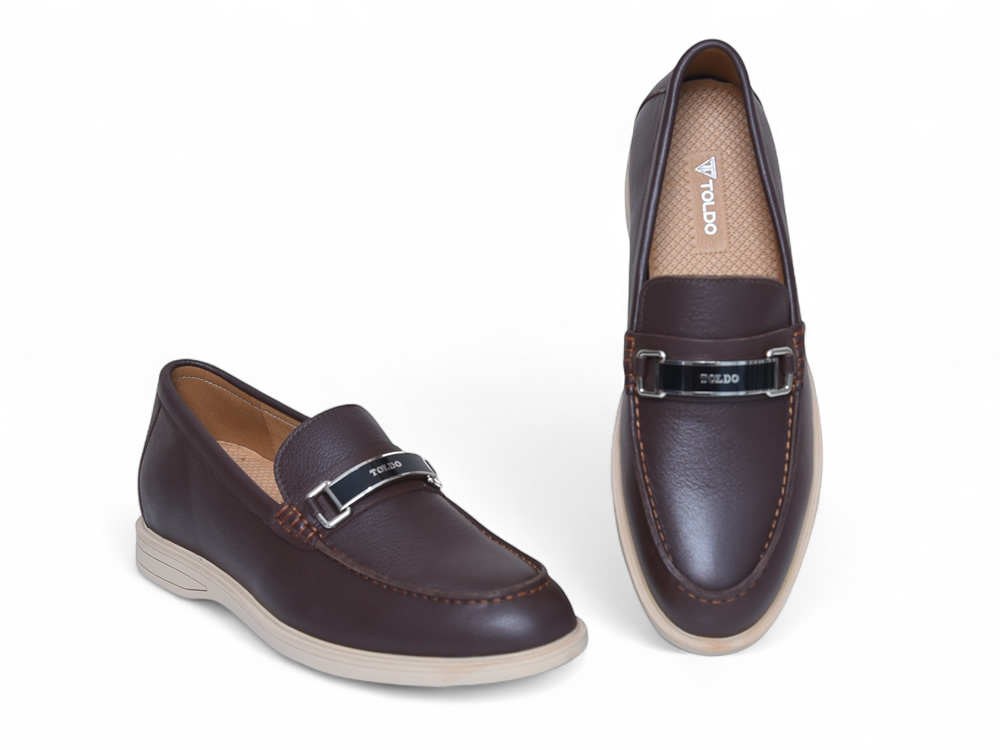 Giày cao 6cm da lộn màu nâu