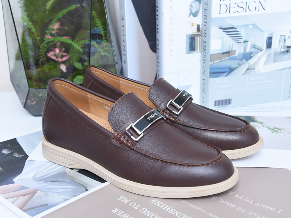 Giày cao 6cm da lộn màu nâu