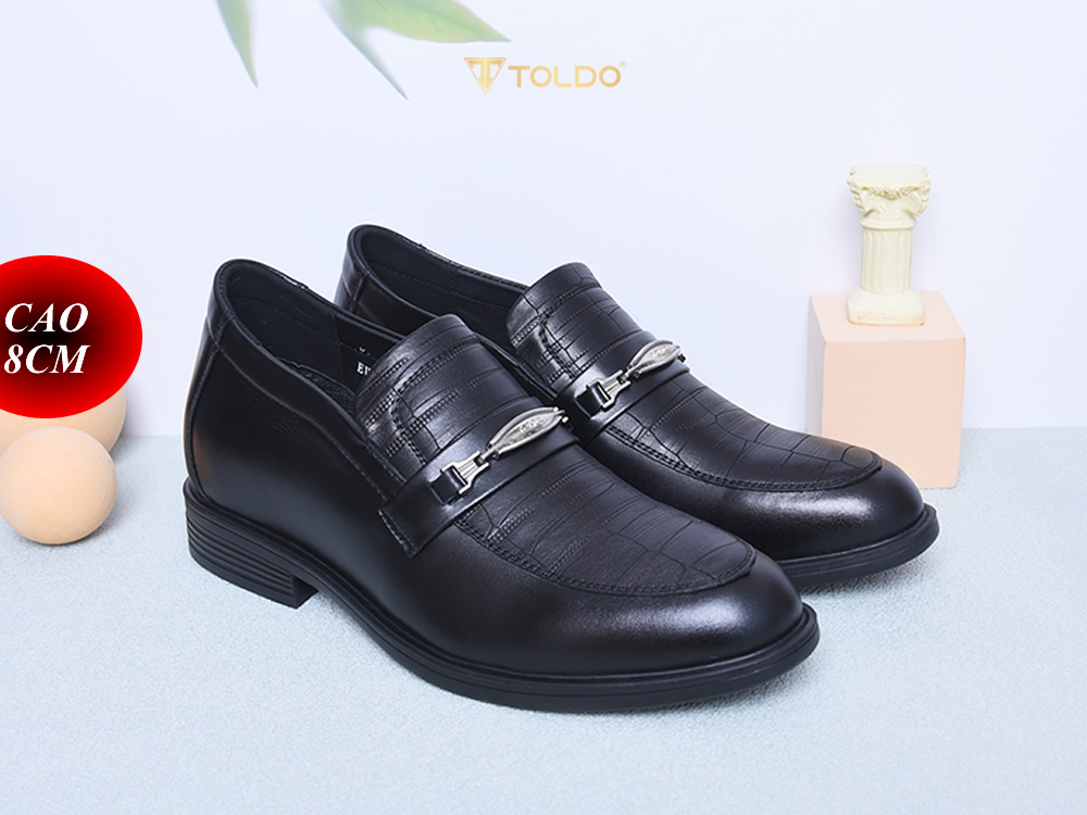 Giày lười tăng 8cm chiều cao đế khâu