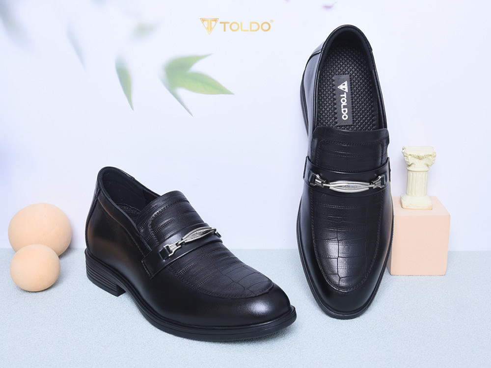 Giày lười tăng 8cm chiều cao đế khâu