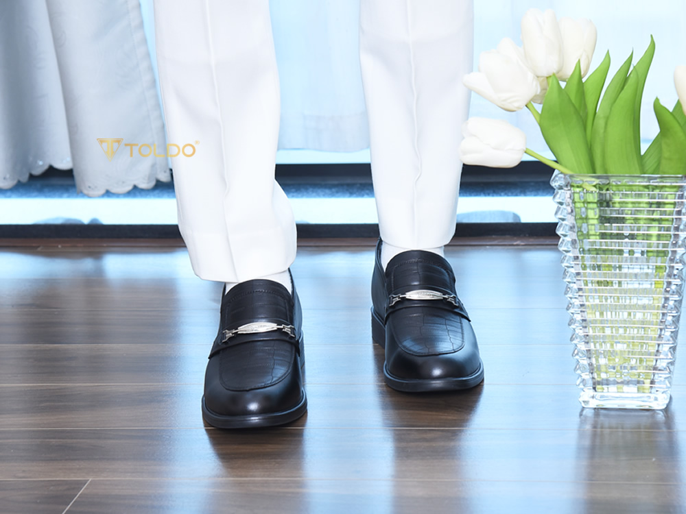 Giày lười tăng 8cm chiều cao đế khâu