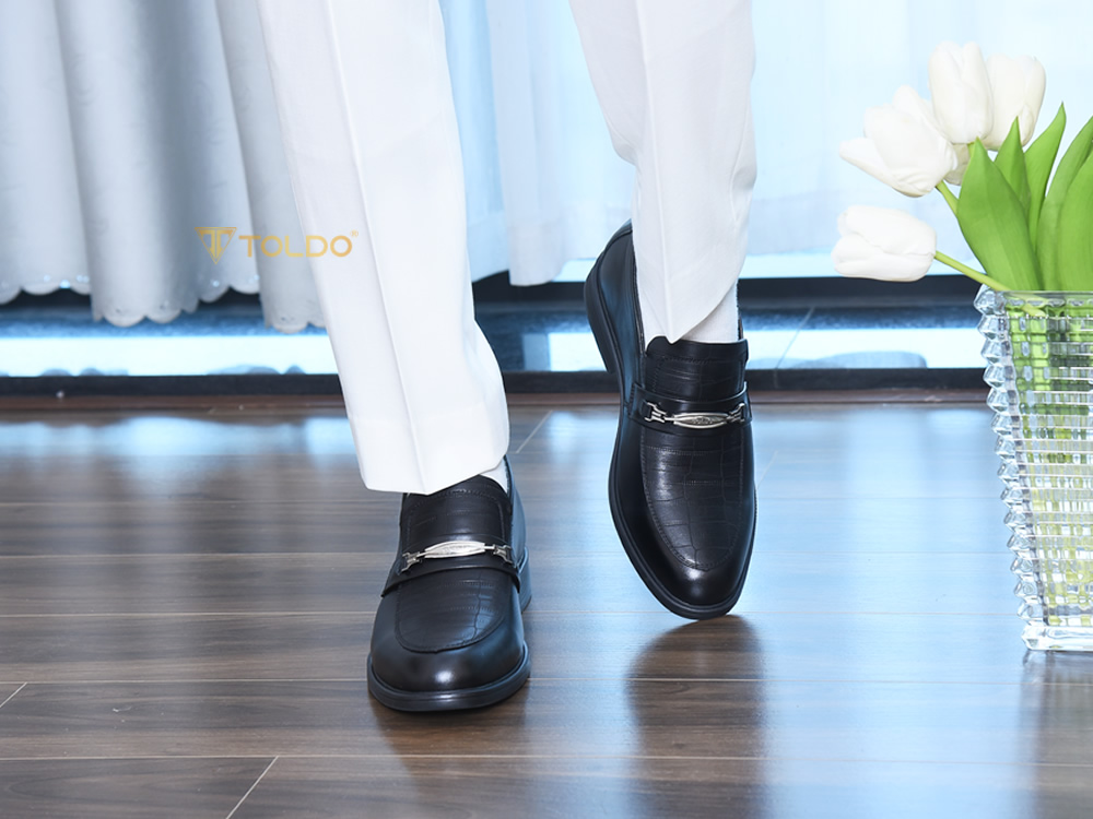 Giày lười tăng 8cm chiều cao đế khâu