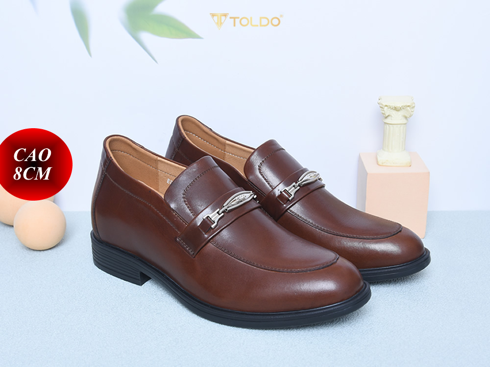 Giày cao 8cm cho nam da thật đế khâu