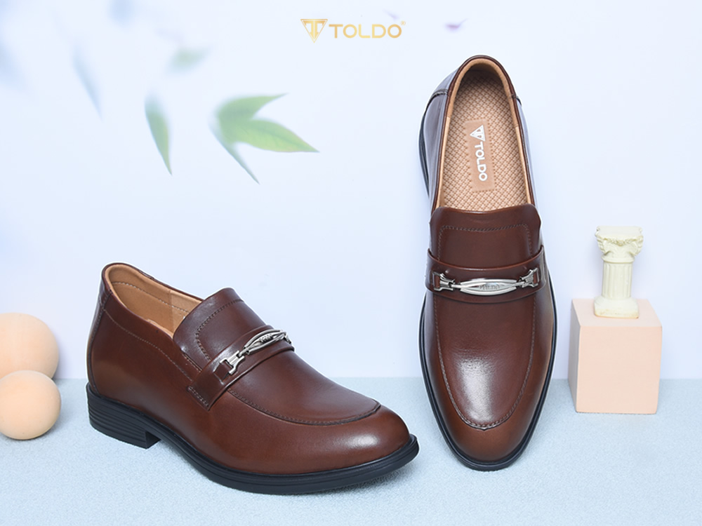 Giày cao 8cm cho nam da thật đế khâu