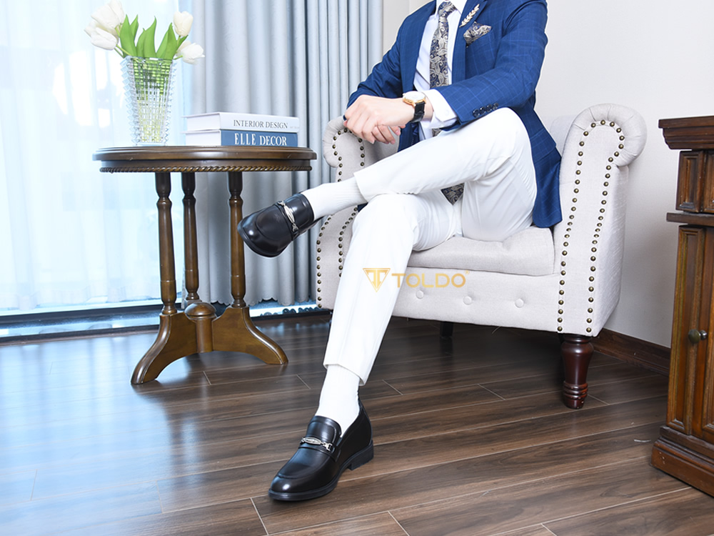 Giày cao 8cm cho nam da thật