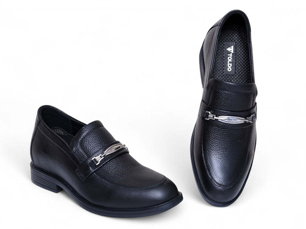 Giày cao nam 8cm da sần đế khâu