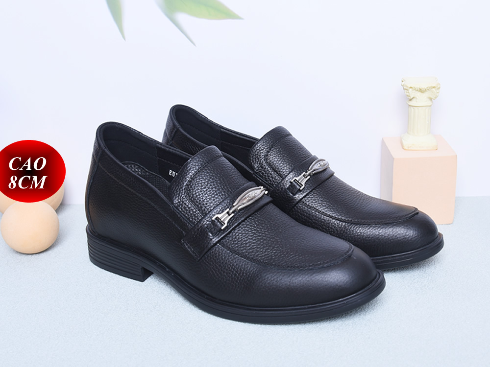Giày cao nam 8cm da sần đế khâu